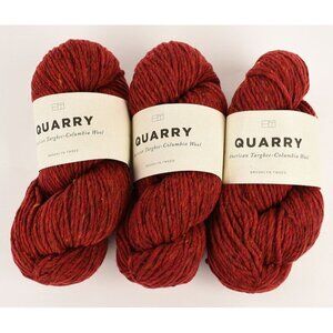 Brooklyn Tweed Quarry 3 Skeins Chunky Weight Yarn Wool Color Garnet